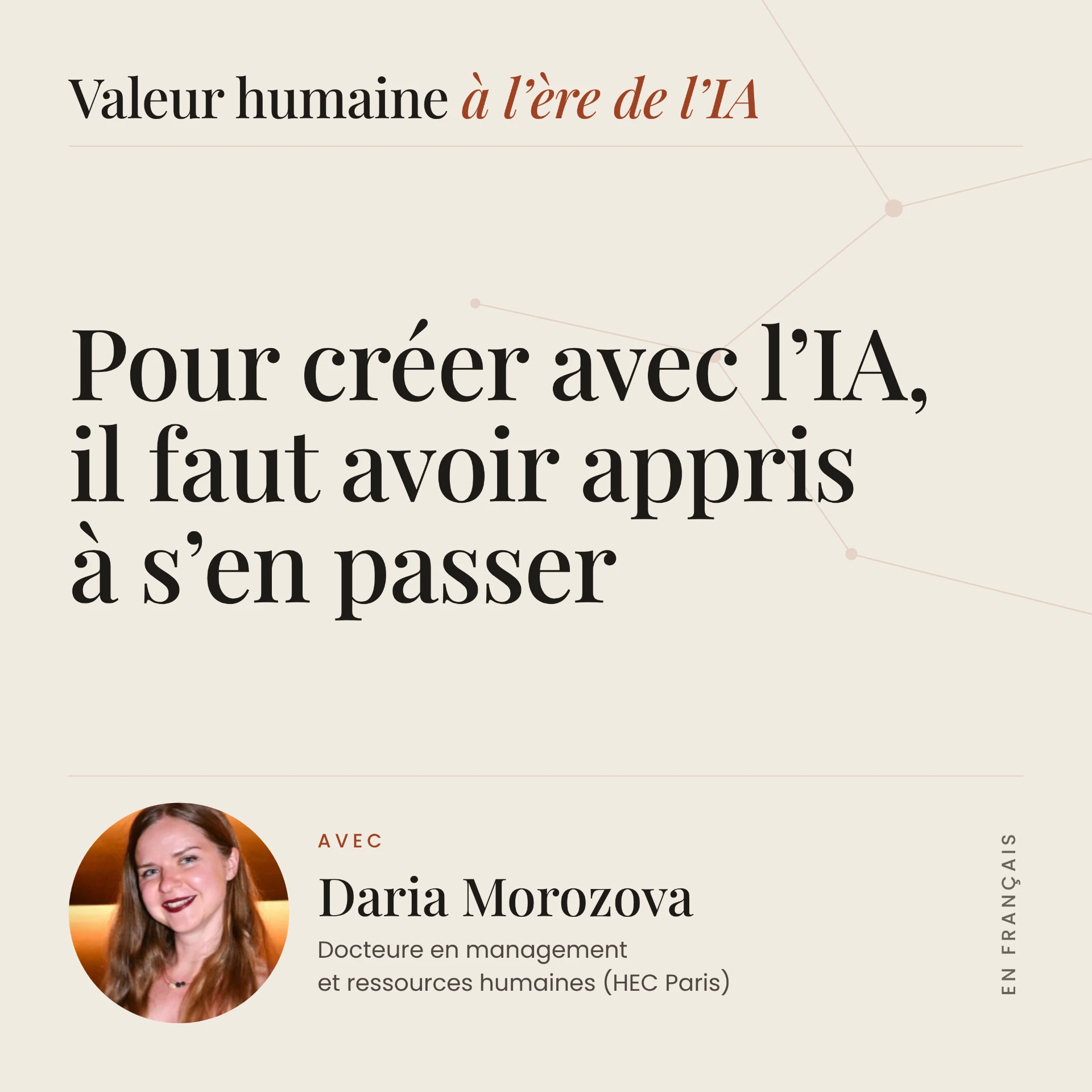 Valeur humaine à l'ère de l'IA · Daria Morozova